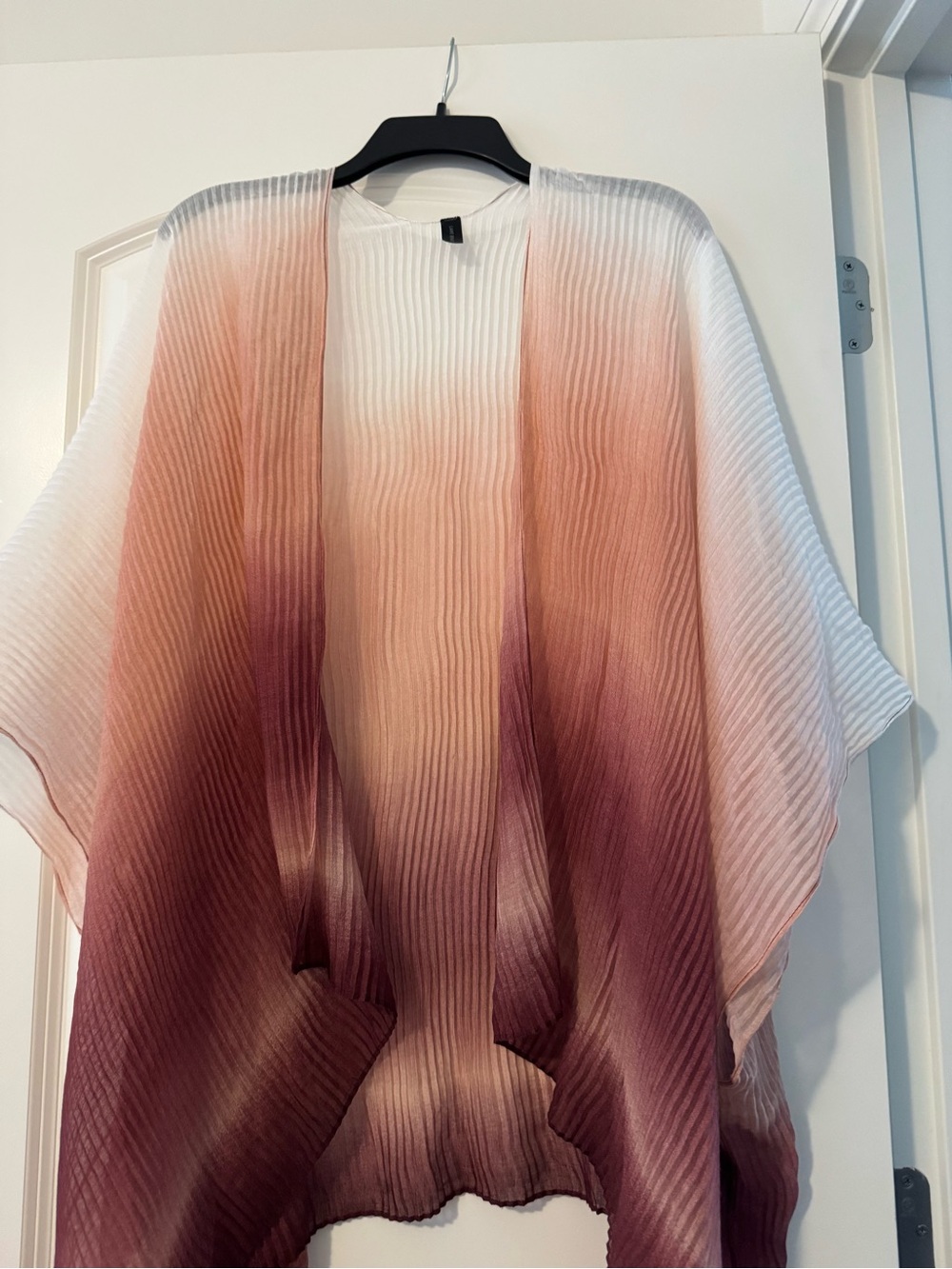 Lane Bryant White to Blush Ombre Pleated Kimono Shrug